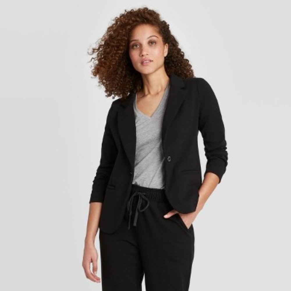 A New Day Black Knit Long Sleeve Blazer -NWT